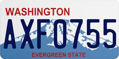 WA license plate AXF0755