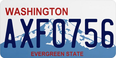WA license plate AXF0756