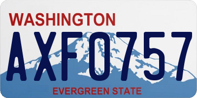 WA license plate AXF0757