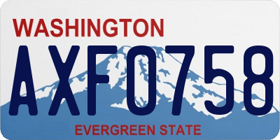 WA license plate AXF0758