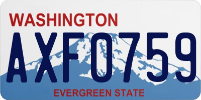 WA license plate AXF0759