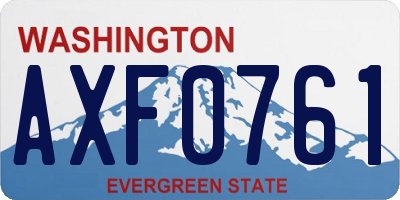 WA license plate AXF0761