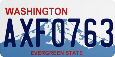 WA license plate AXF0763