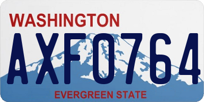 WA license plate AXF0764