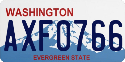 WA license plate AXF0766