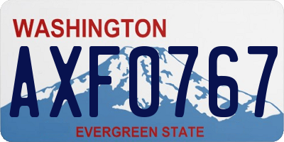 WA license plate AXF0767