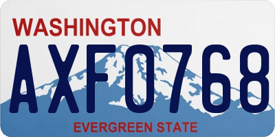 WA license plate AXF0768