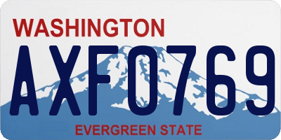 WA license plate AXF0769
