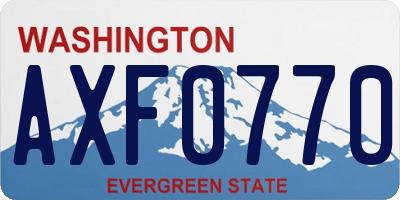 WA license plate AXF0770