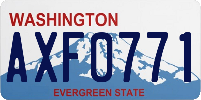 WA license plate AXF0771