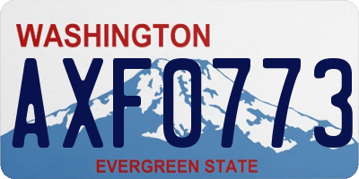 WA license plate AXF0773