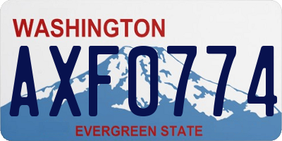 WA license plate AXF0774