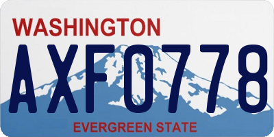 WA license plate AXF0778