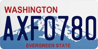 WA license plate AXF0780