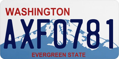 WA license plate AXF0781