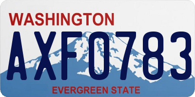 WA license plate AXF0783
