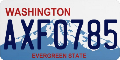 WA license plate AXF0785