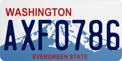 WA license plate AXF0786