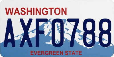 WA license plate AXF0788