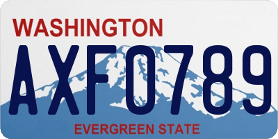 WA license plate AXF0789