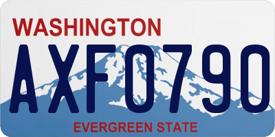 WA license plate AXF0790