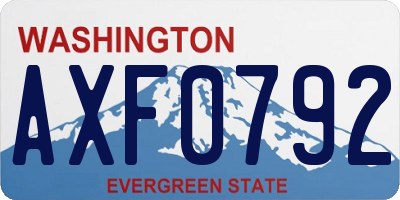 WA license plate AXF0792