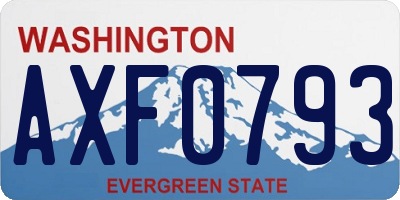 WA license plate AXF0793