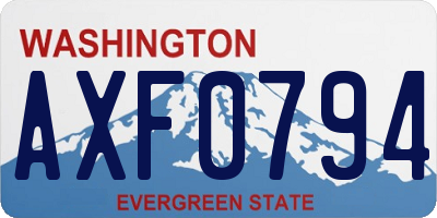 WA license plate AXF0794