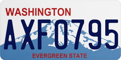 WA license plate AXF0795