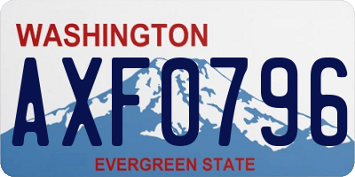 WA license plate AXF0796