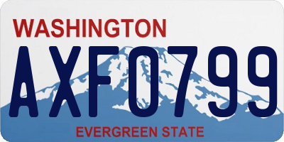 WA license plate AXF0799