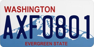 WA license plate AXF0801
