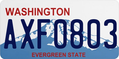 WA license plate AXF0803