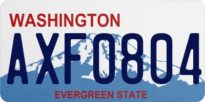 WA license plate AXF0804