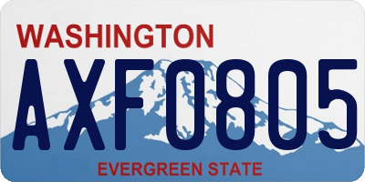 WA license plate AXF0805