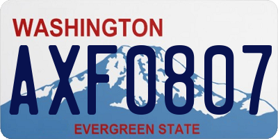 WA license plate AXF0807