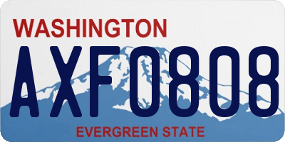 WA license plate AXF0808