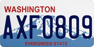 WA license plate AXF0809