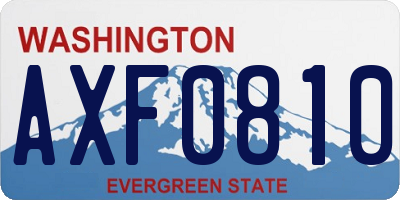 WA license plate AXF0810