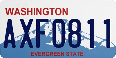 WA license plate AXF0811