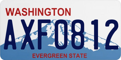 WA license plate AXF0812