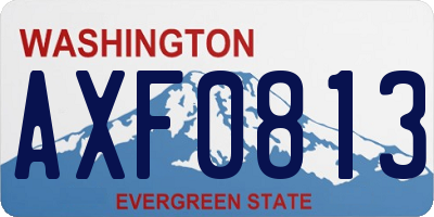 WA license plate AXF0813
