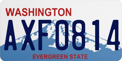 WA license plate AXF0814