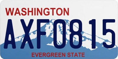 WA license plate AXF0815
