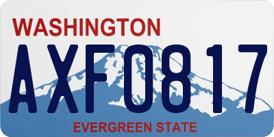 WA license plate AXF0817