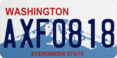 WA license plate AXF0818