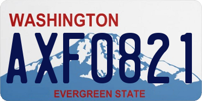 WA license plate AXF0821