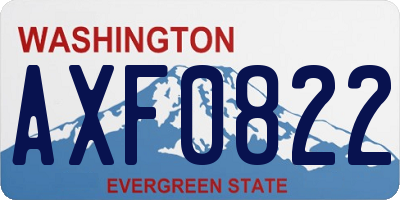 WA license plate AXF0822