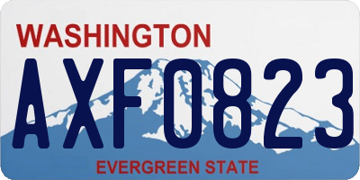 WA license plate AXF0823