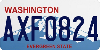 WA license plate AXF0824